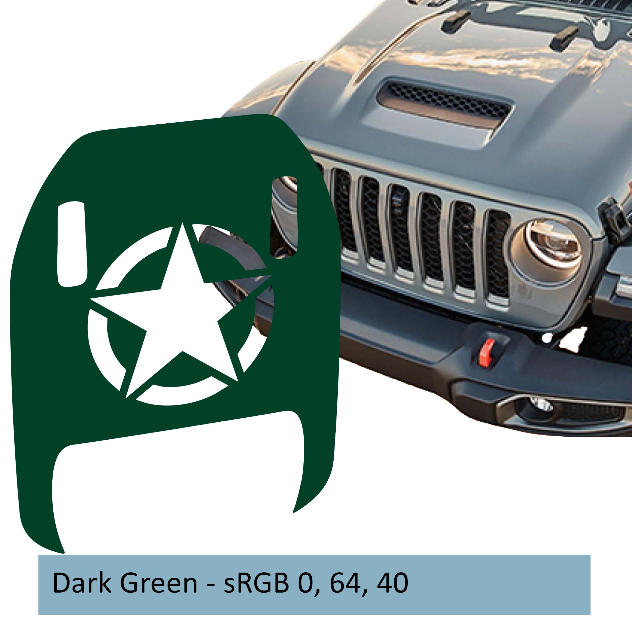 Alpha Romeo Clawed Foot Hood Decal - Fits 2018+ Wrangler JL Gladiator JT Mojave/392
