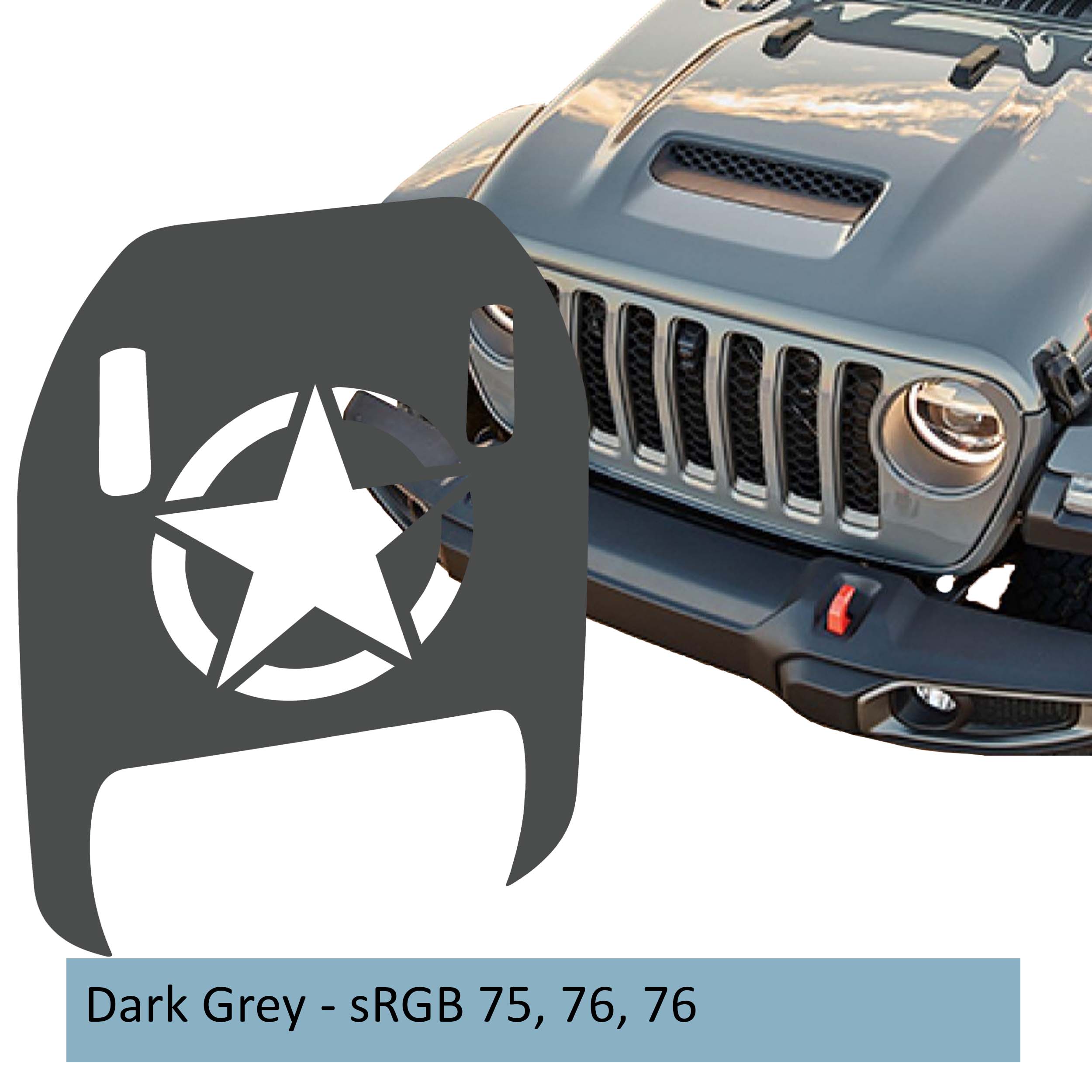 Alpha Romeo Clawed Foot Hood Decal - Fits 2018+ Wrangler JL Gladiator JT Mojave/392
