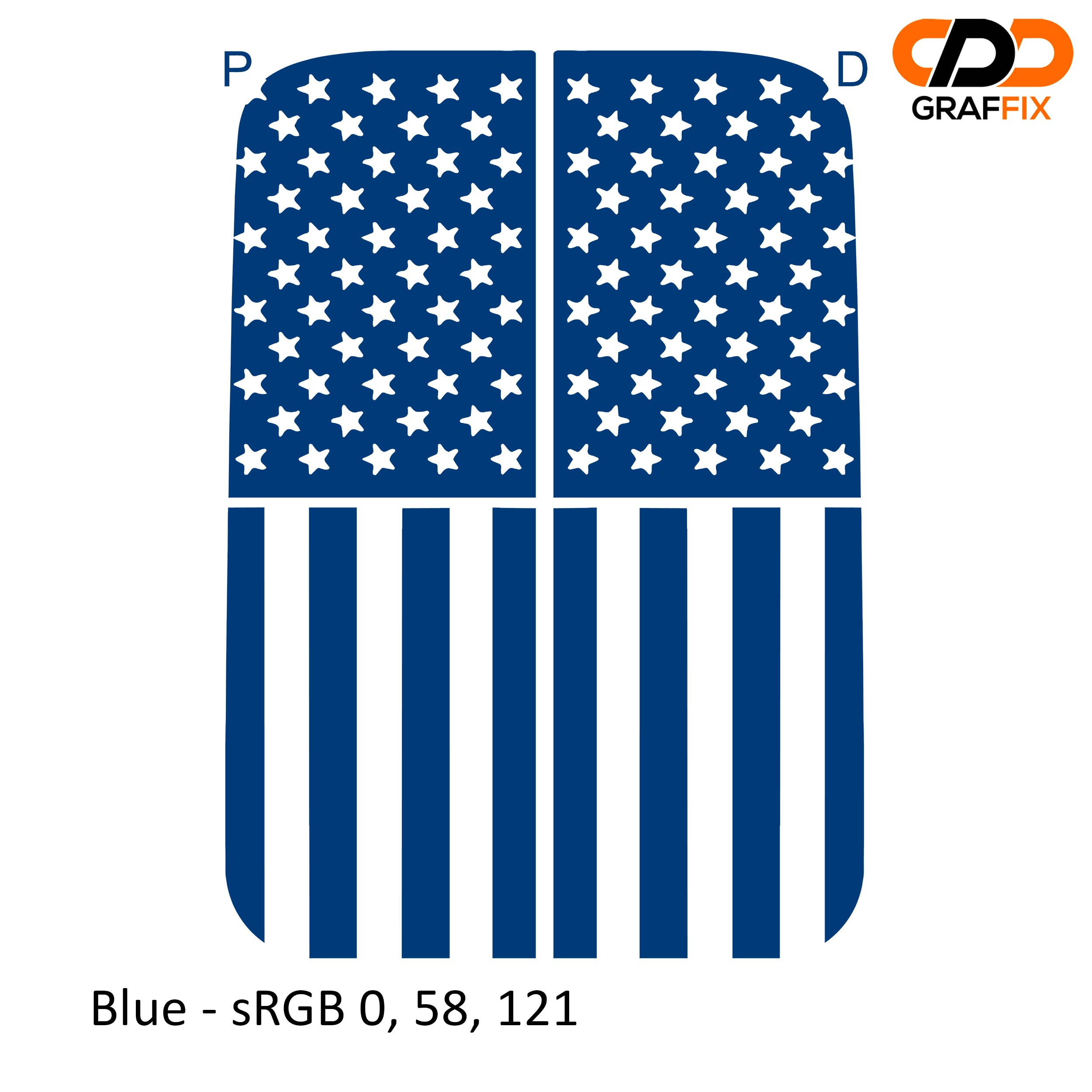 American Flag Vertical Side Window Vinyl Decal Set - Fits 2018-Current Jeep Wrangler JLU/JT Models
