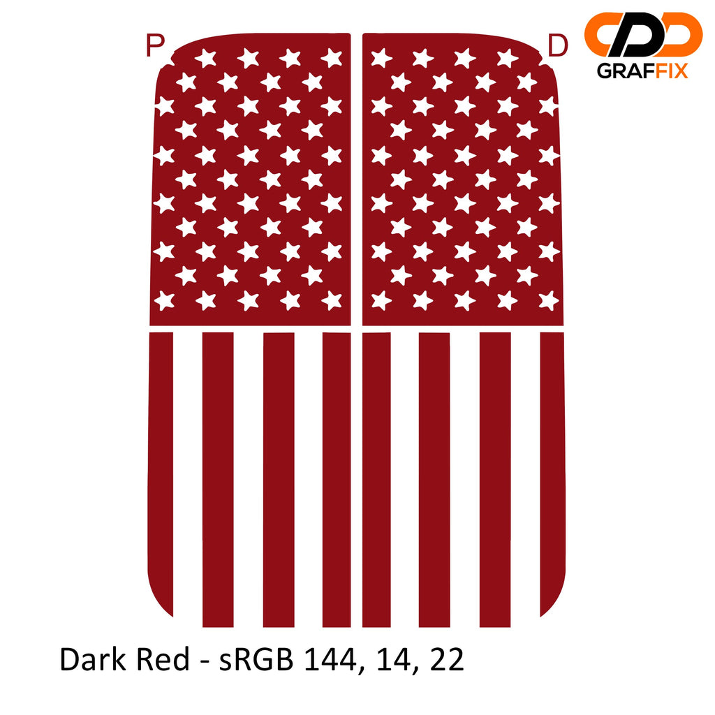 American Flag Vertical Side Window Vinyl Decal Set - Fits 2018-Current Jeep Wrangler JLU/JT Models