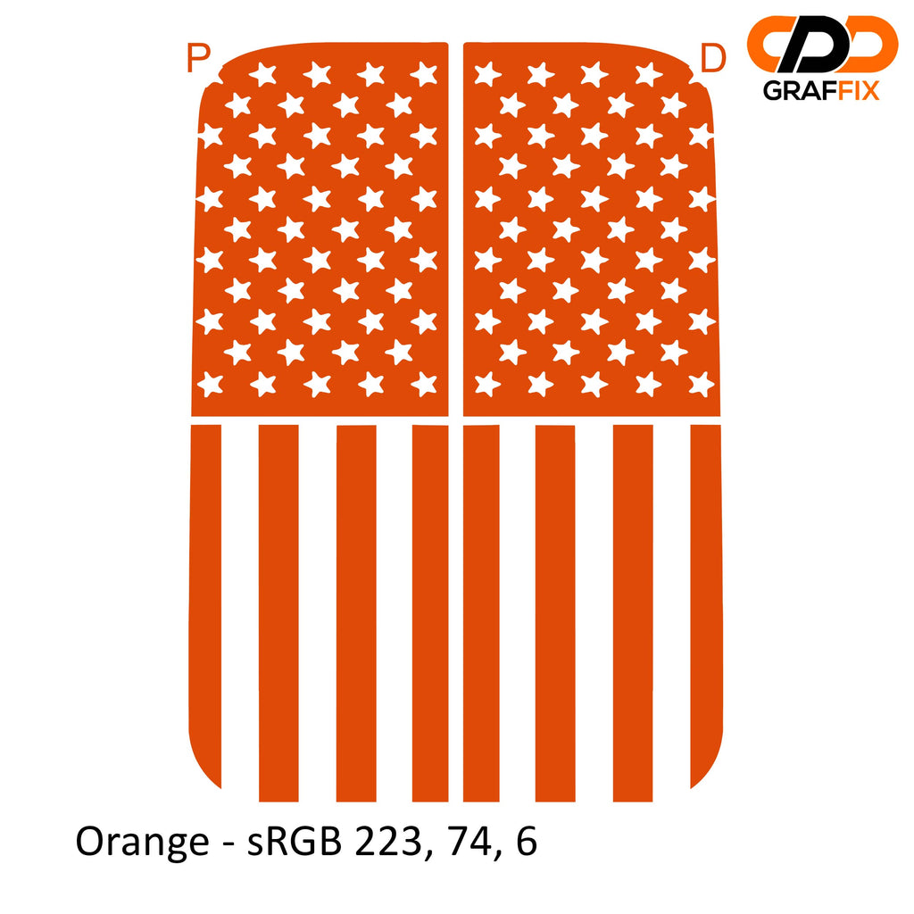 American Flag Vertical Side Window Vinyl Decal Set - Fits 2018-Current Jeep Wrangler JLU/JT Models