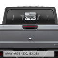 White American Flag Mountain Range rear slide window decal on Gladiator JT tailgate