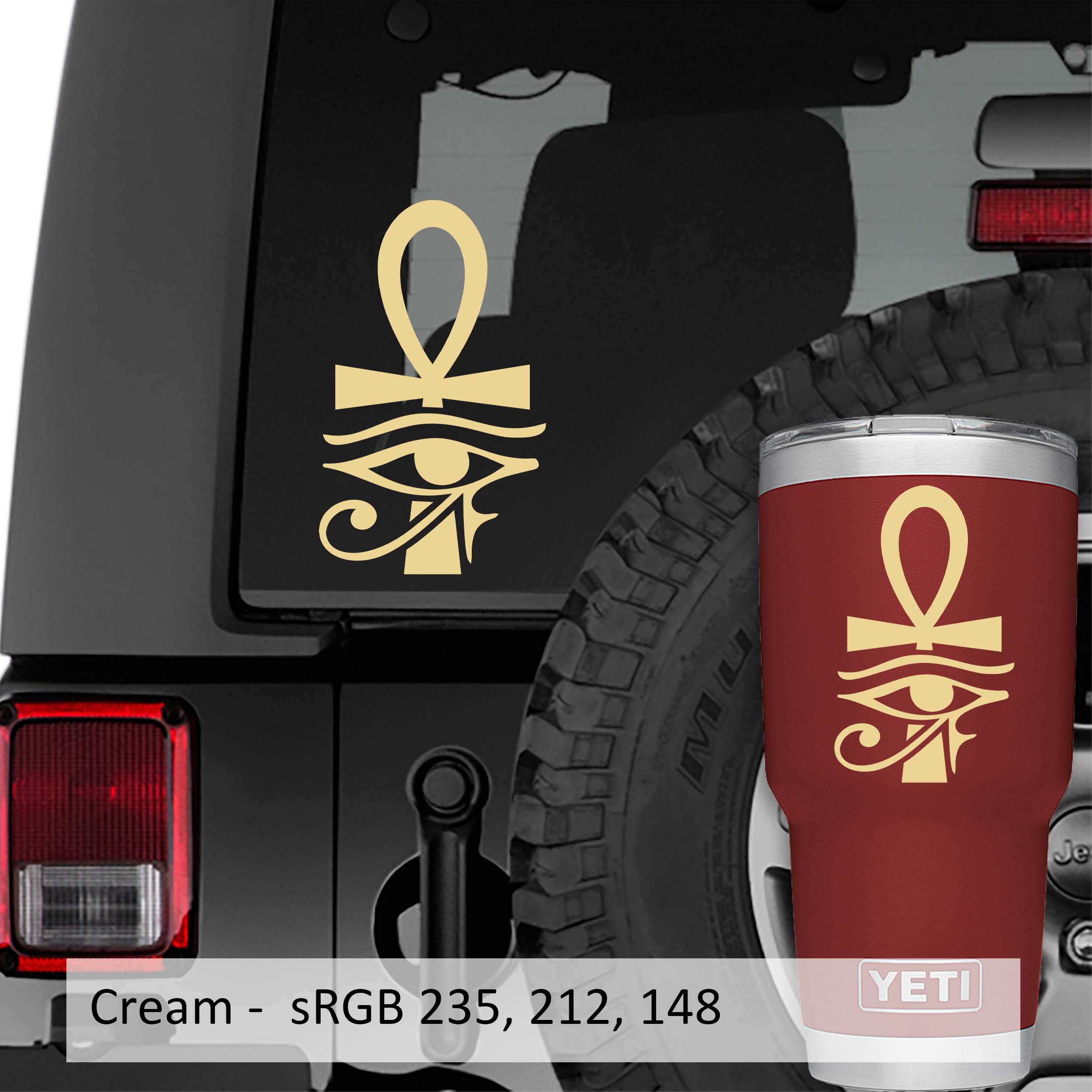 Egyptian Ankh Eye Horus Vinyl Decal