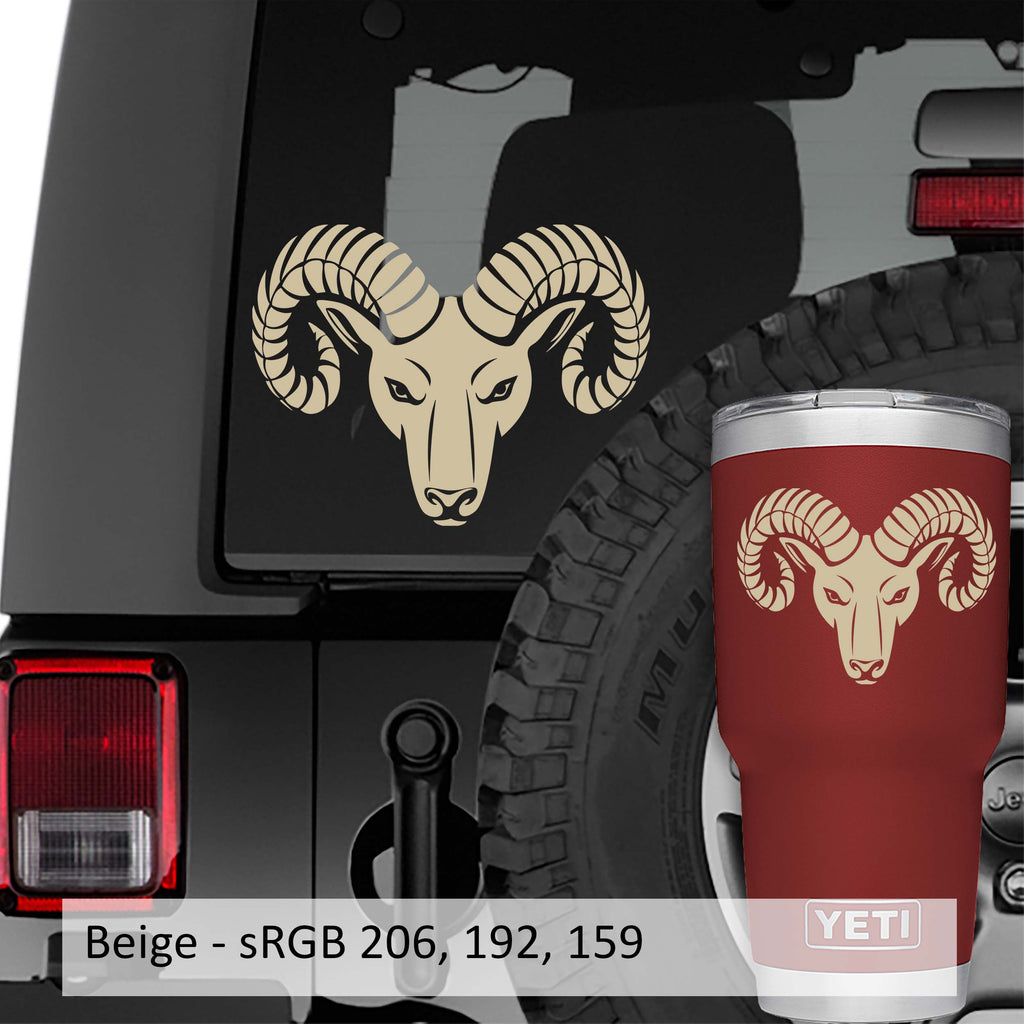 Zodiac Aries The Ram Head Vinyl Decal