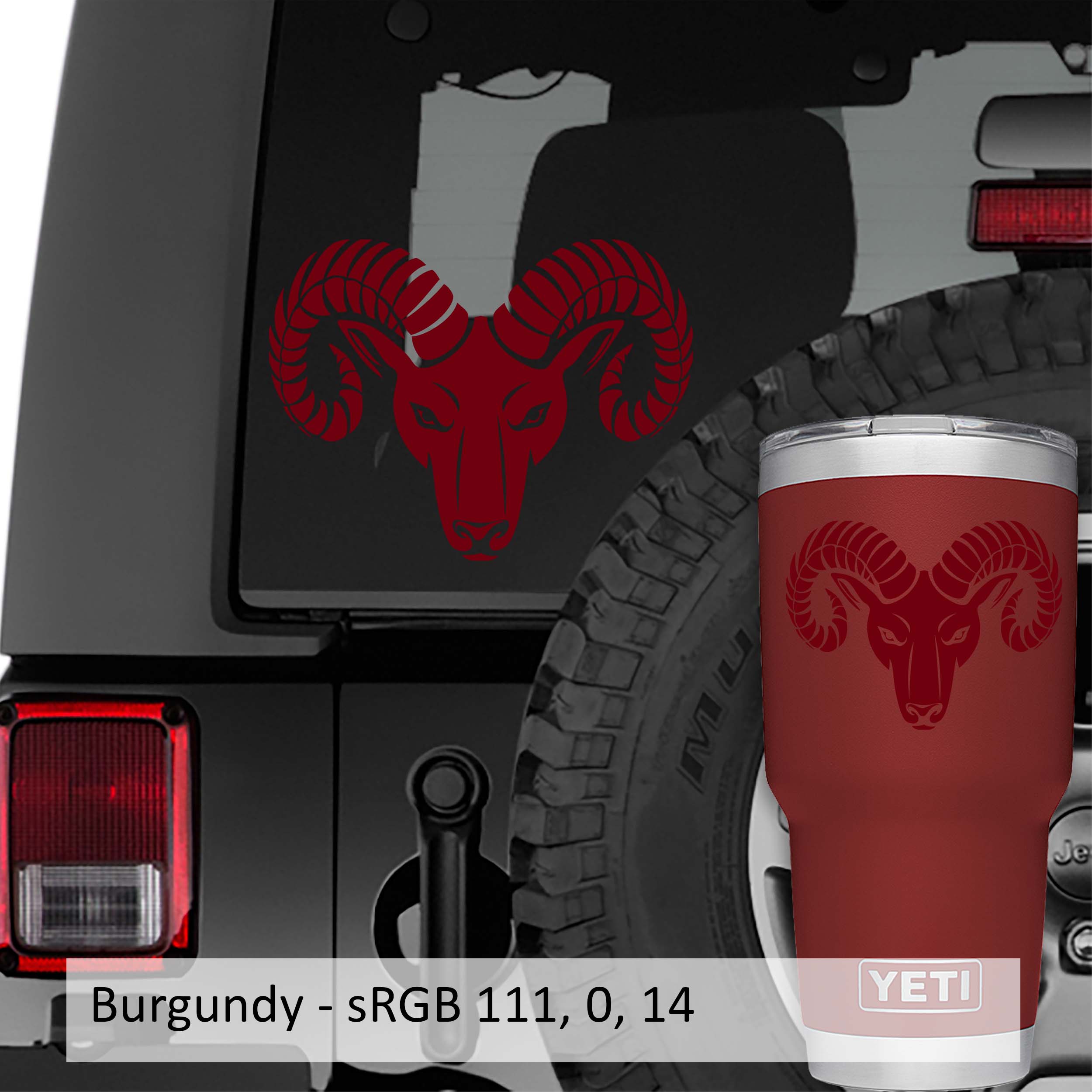 Zodiac Aries The Ram Head Vinyl Decal
