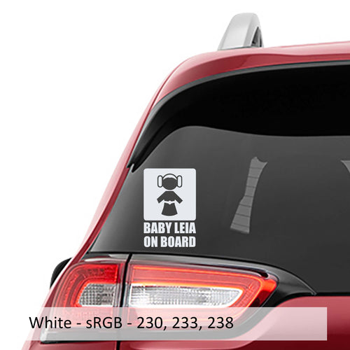 Baby Princess Leia On Board Decal