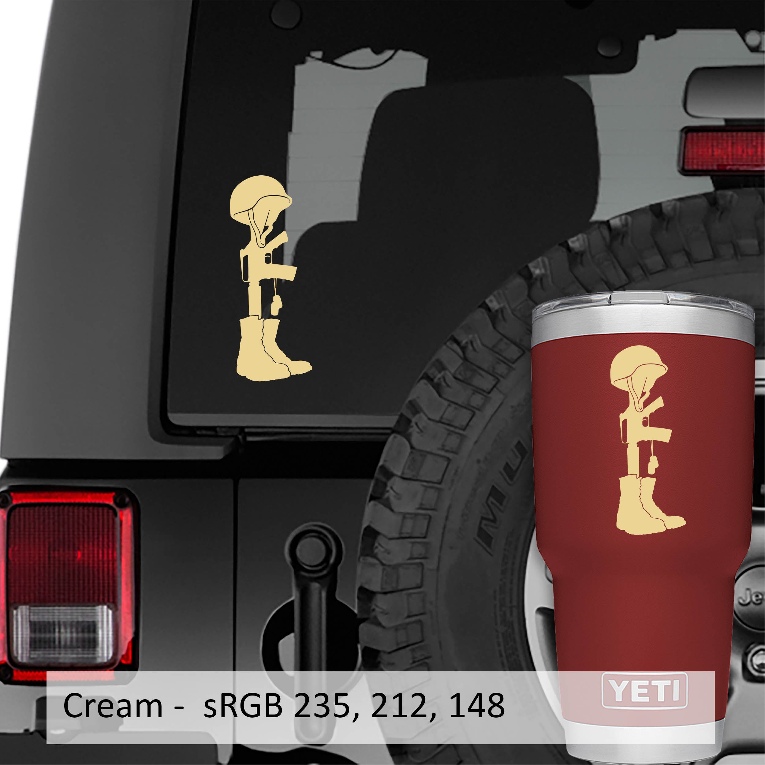 Military Battlefield Cross Vinyl Decal Sticker