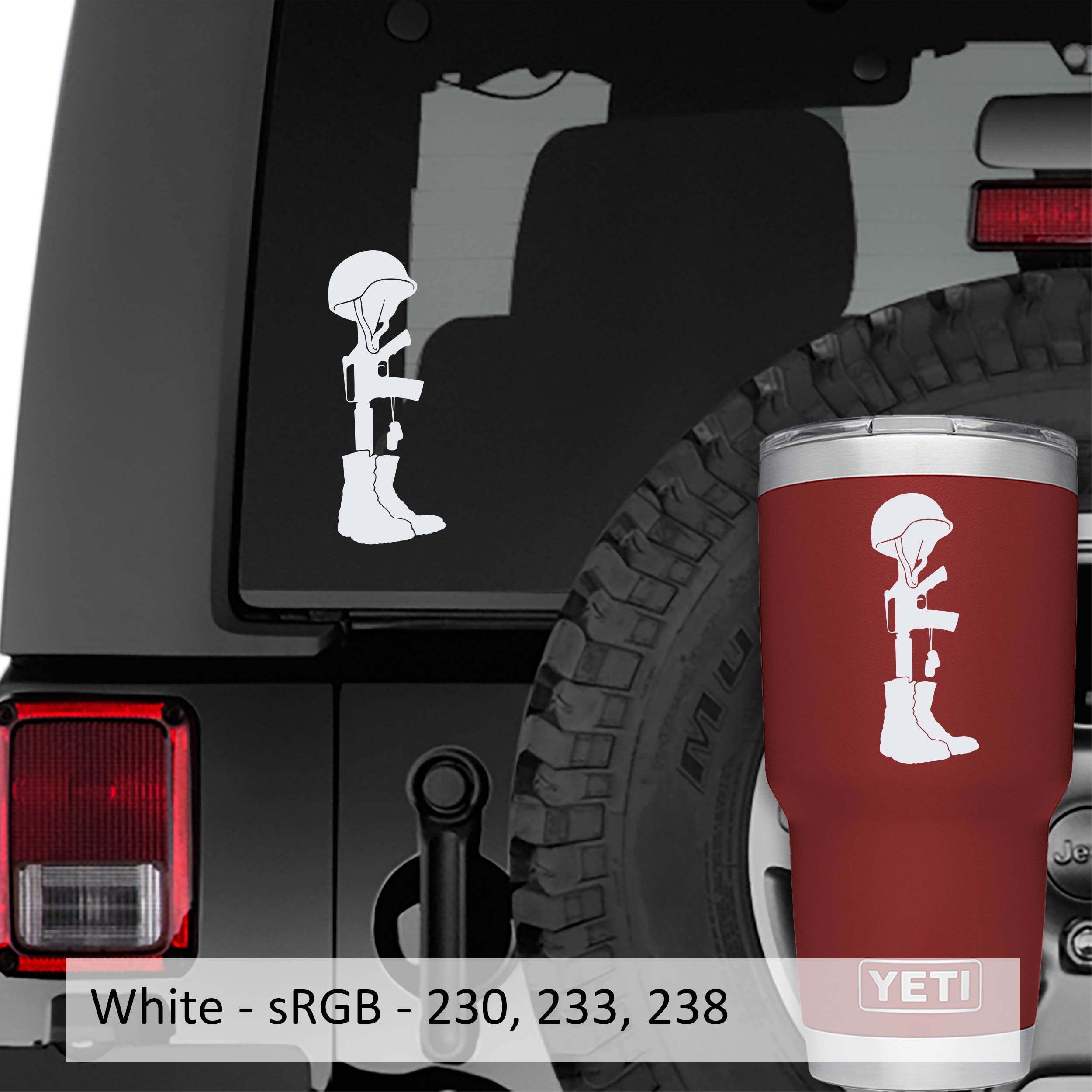 Military Battlefield Cross Vinyl Decal Sticker