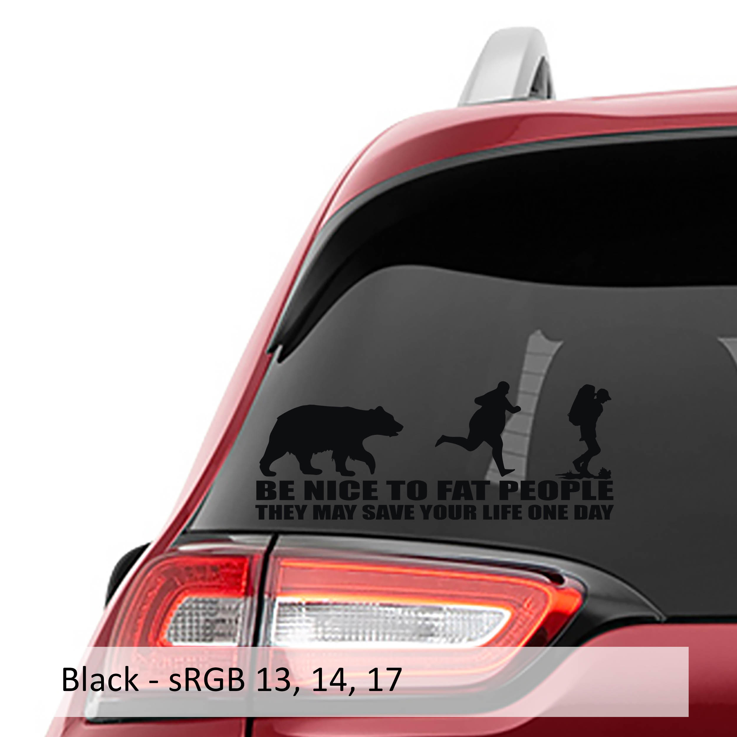 Be Nice to Fat People Life Saver Tip Vinyl Decal