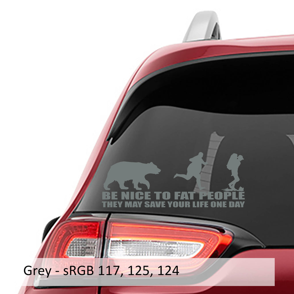 Be Nice to Fat People Life Saver Tip Vinyl Decal