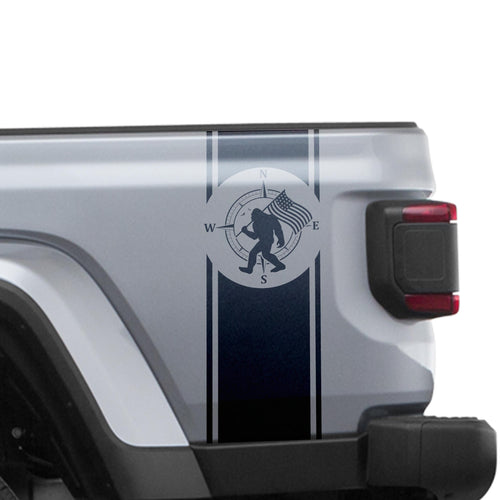 Bigfoot Compass Bedside Stripe Graphic Decal Set - Fits Jeep Wrangler JL/Jeep Gladiator JT 2018+