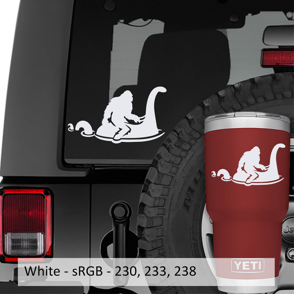 Bigfoot Riding Nessie Vinyl Decal