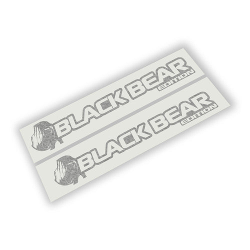 Black Bear Edition fender decal pair installed on white Jeep Wrangler JL side panel
