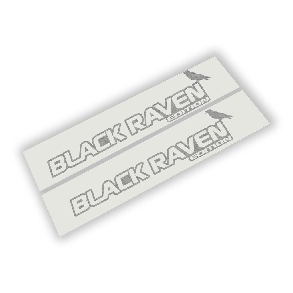 Black Raven Edition fender decal pair shown on Jeep Wrangler JK JL Gladiator JT side hood panel