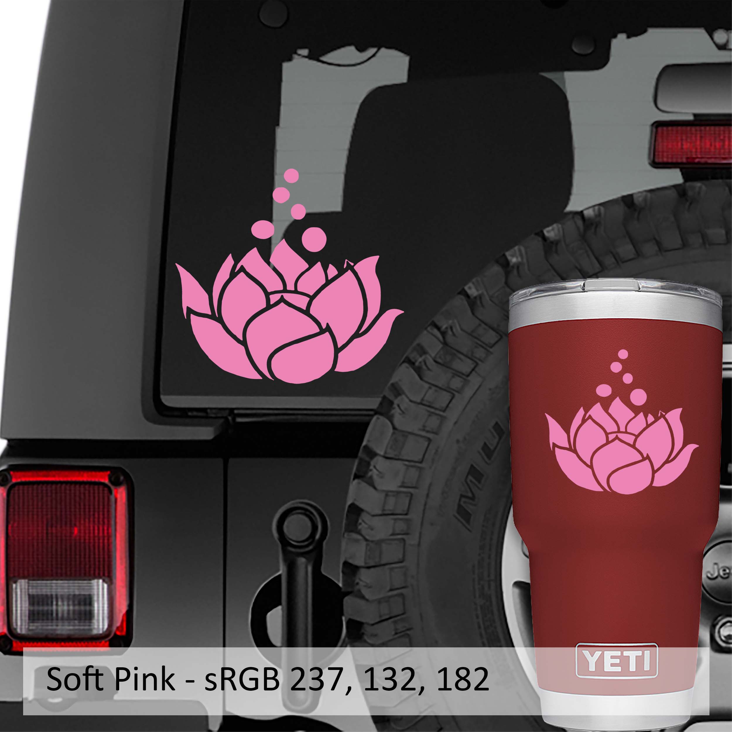 Blooming Lotus Flower Vinyl Decal