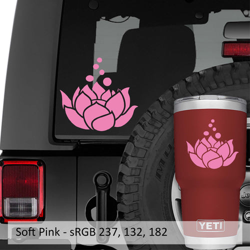 Blooming Lotus Flower Vinyl Decal