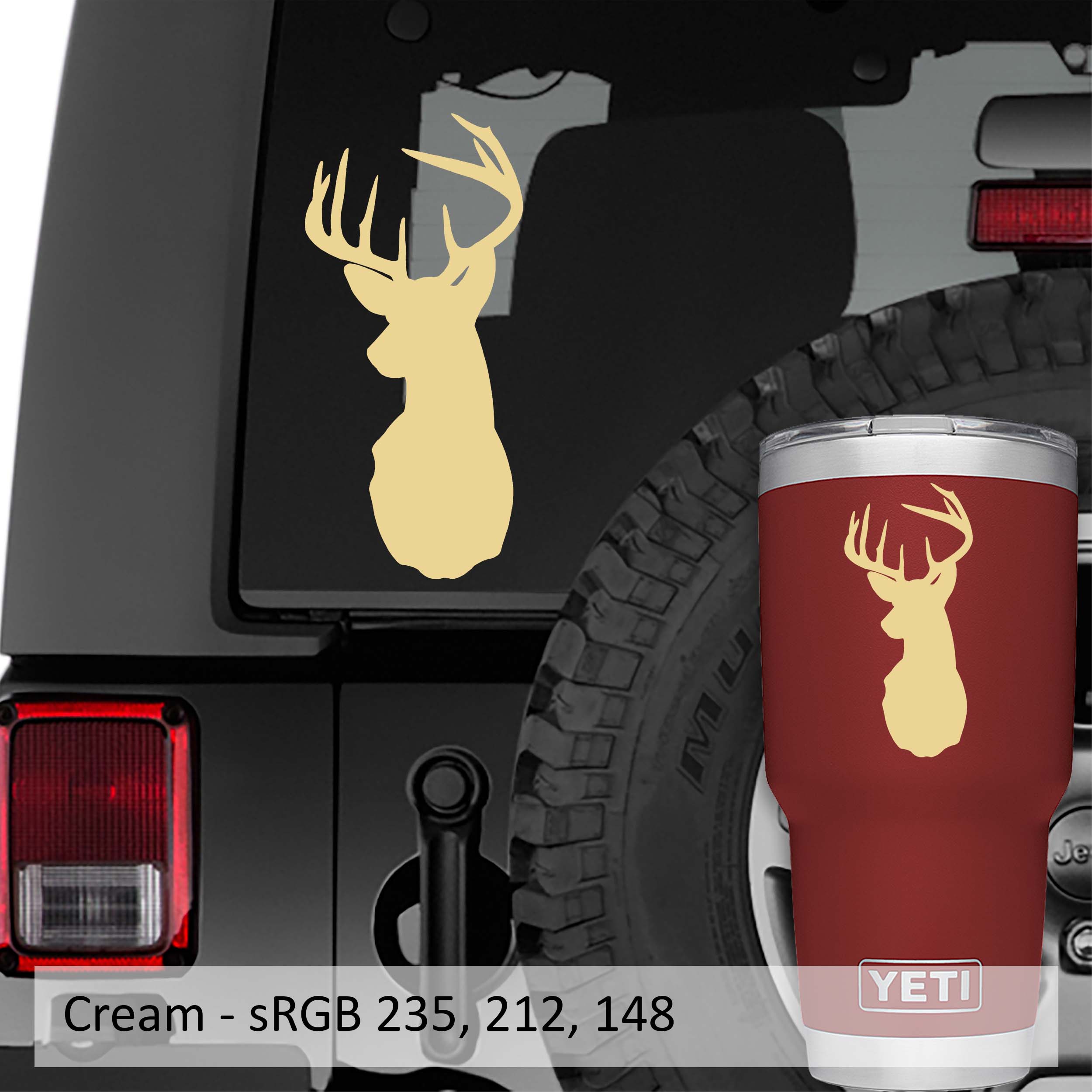 Deer Buck Head Vinyl Decal