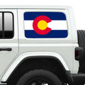 Colorado State Flag Side Windows Side Windows Printed Perforated See-Thru Vinyl Decal - Fits 2&4 Door Jeep Wranglers 2007 - Present