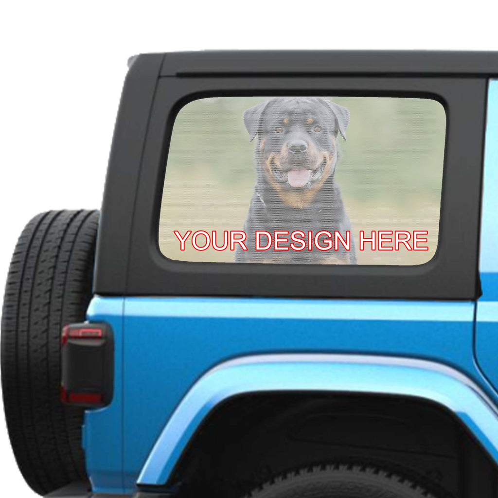 Design Your Own Custom Personalized  Perforated See-Thru Window Decal Set for Jeep Wrangler 2007 - 2024+