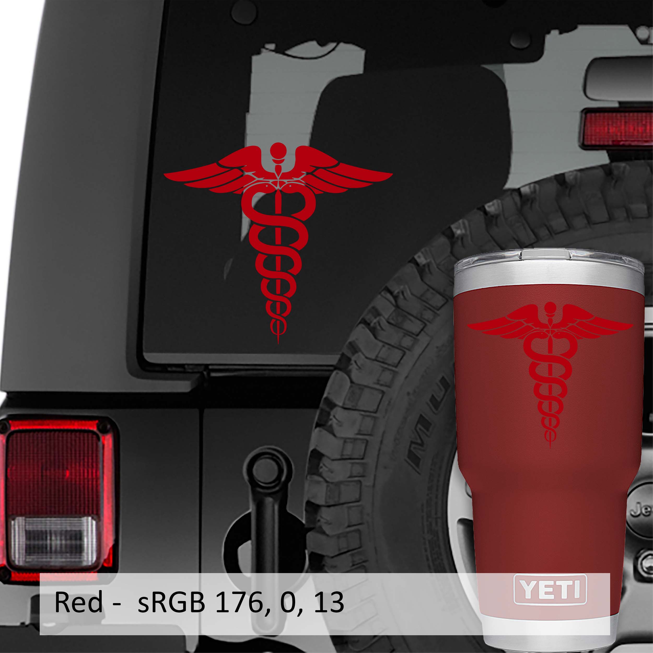 Caduceus Medical Symbol Vinyl Decal
