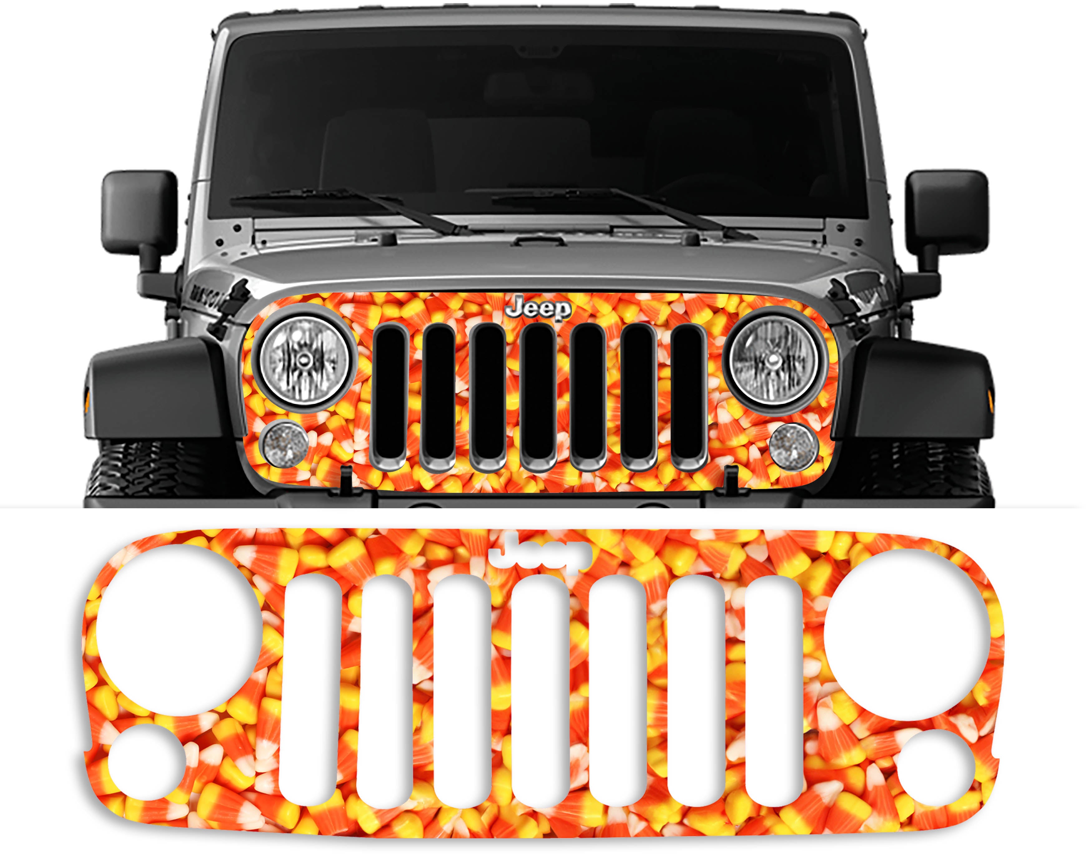 Candy Corn Grille Skin Vinyl Graphic for JK & JKU Wranglers 2006 - 2018