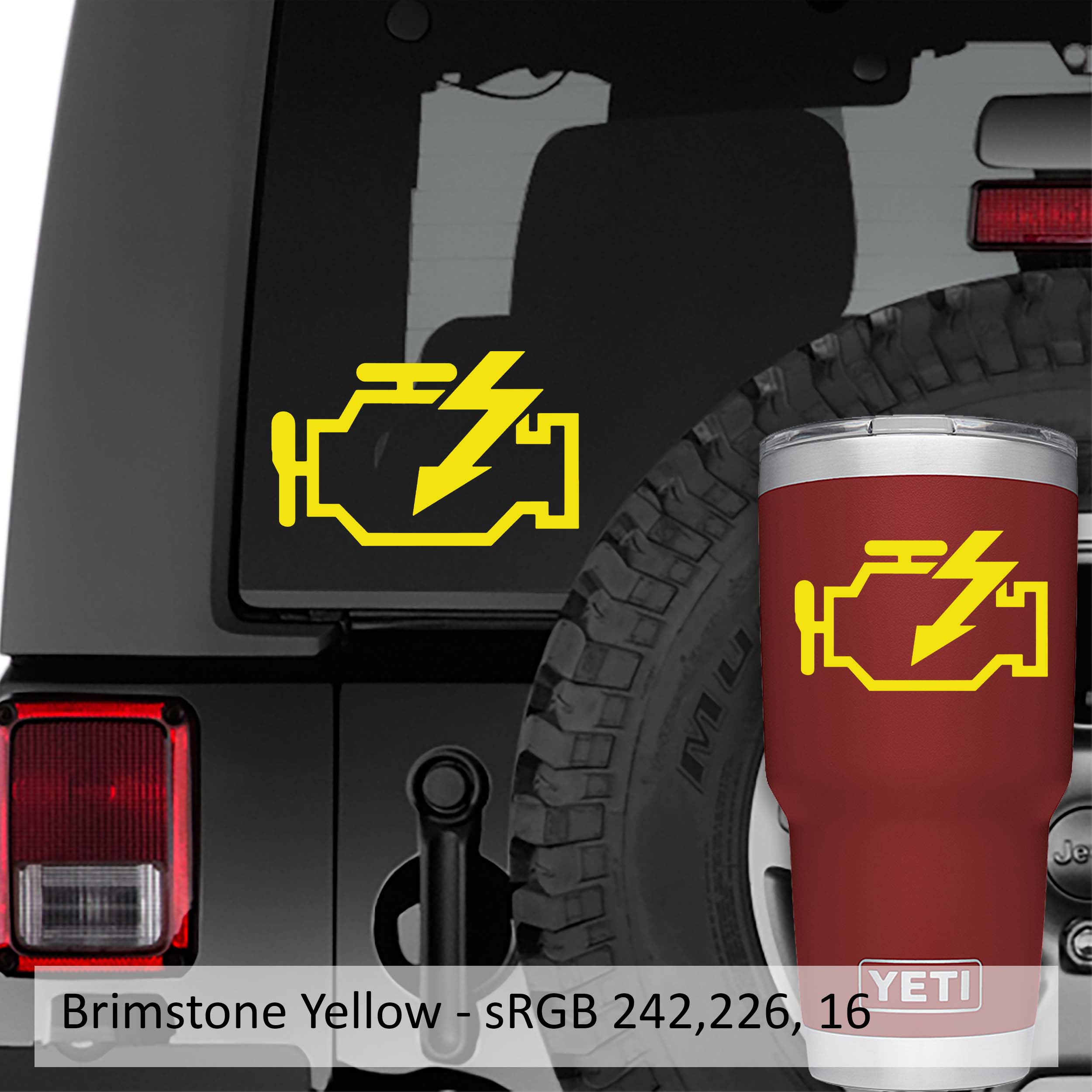 Check Engine Light Vinyl Decal