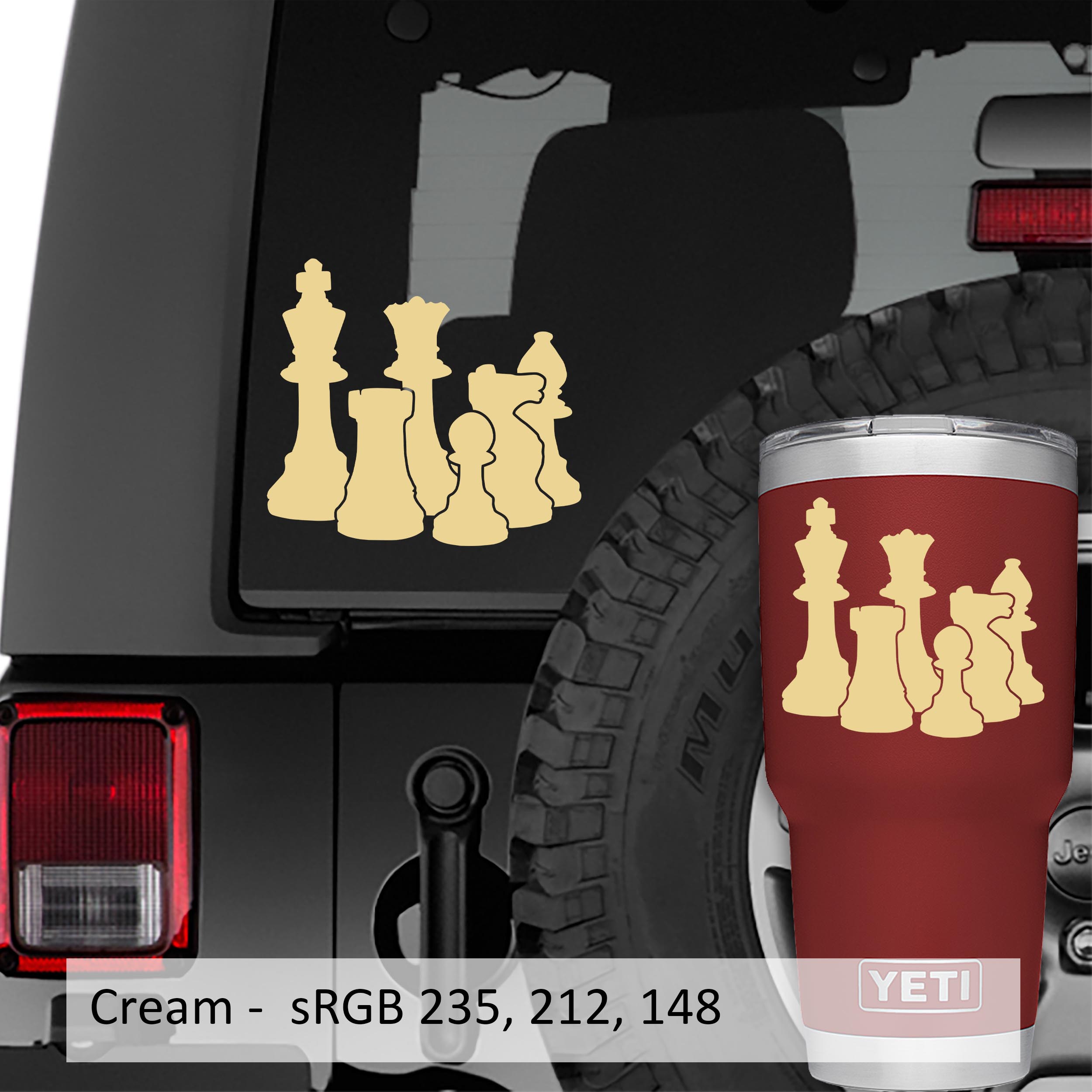 Chess Pieces Vinyl Decal Sticker