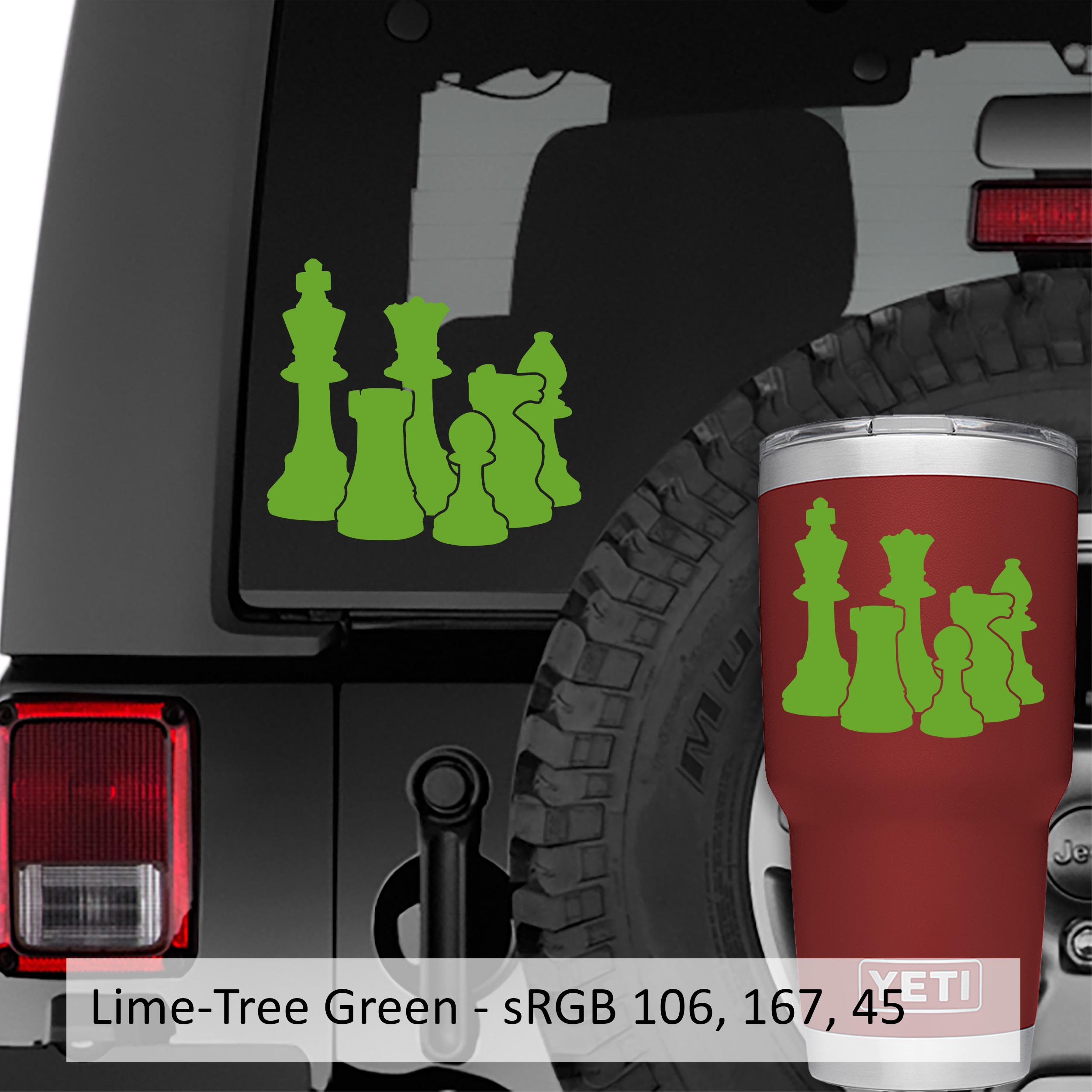 Chess Pieces Vinyl Decal Sticker