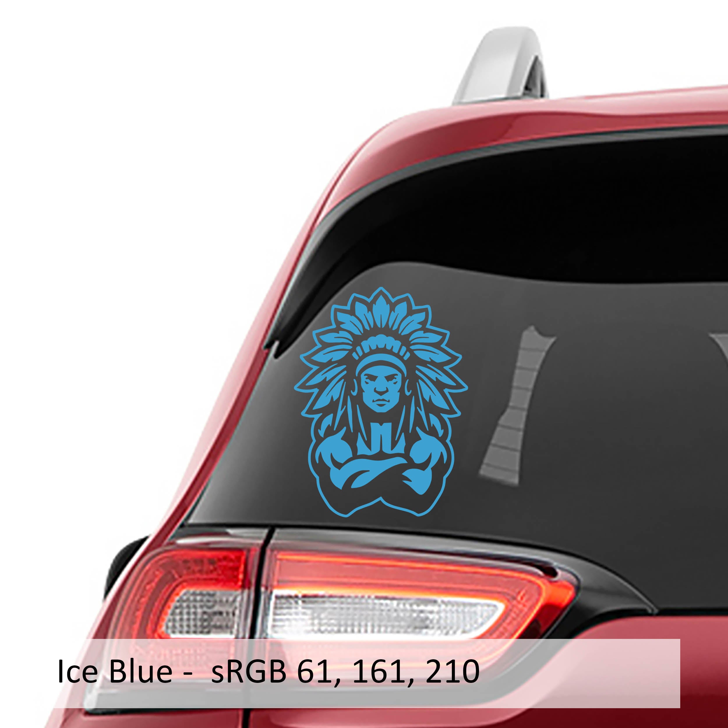 Native American Indian Chieftain Feather Head Dress Vinyl Decal Sticker