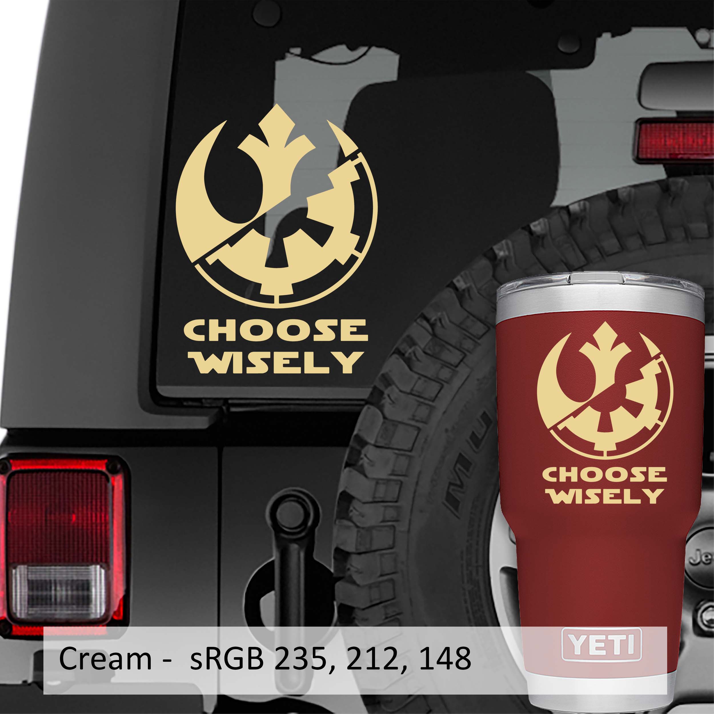 Choose Wisely Rebel Galactic Symbol Vinyl Decal Sticker