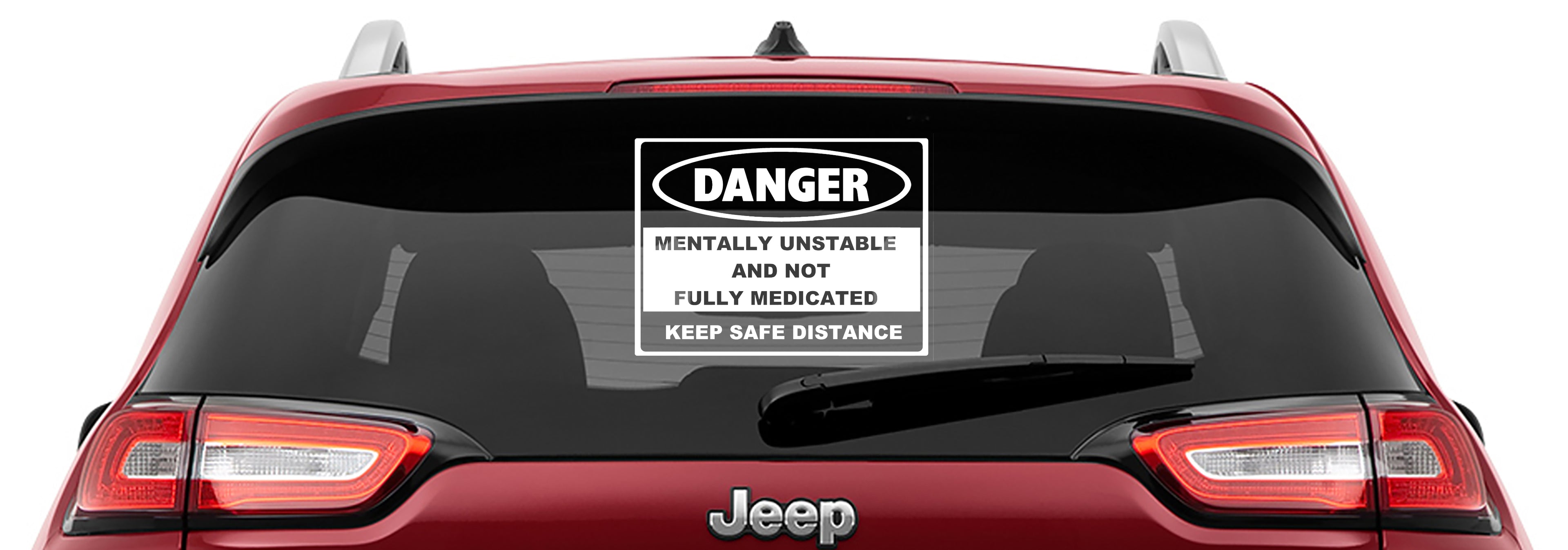 Danger Mentally Unstable and Not Fully Medicated Vinyl Decal
