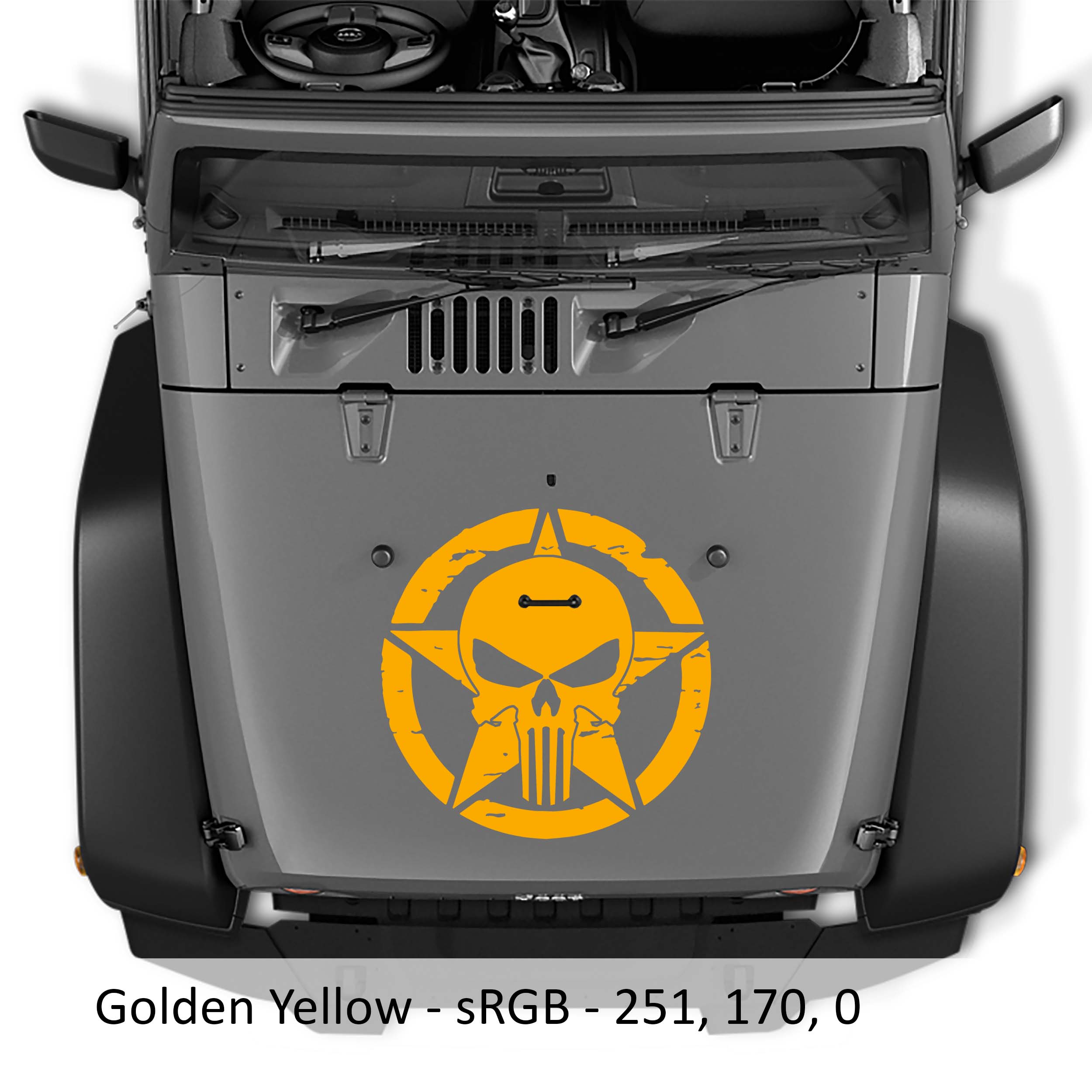 Distressed Punisher Alpha Romeo Military Star Vinyl Decal
