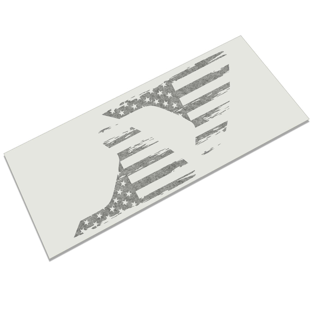 Distressed American flag two piece fender vent vinyl decal set in black for Jeep Wrangler JL Gladiator JT