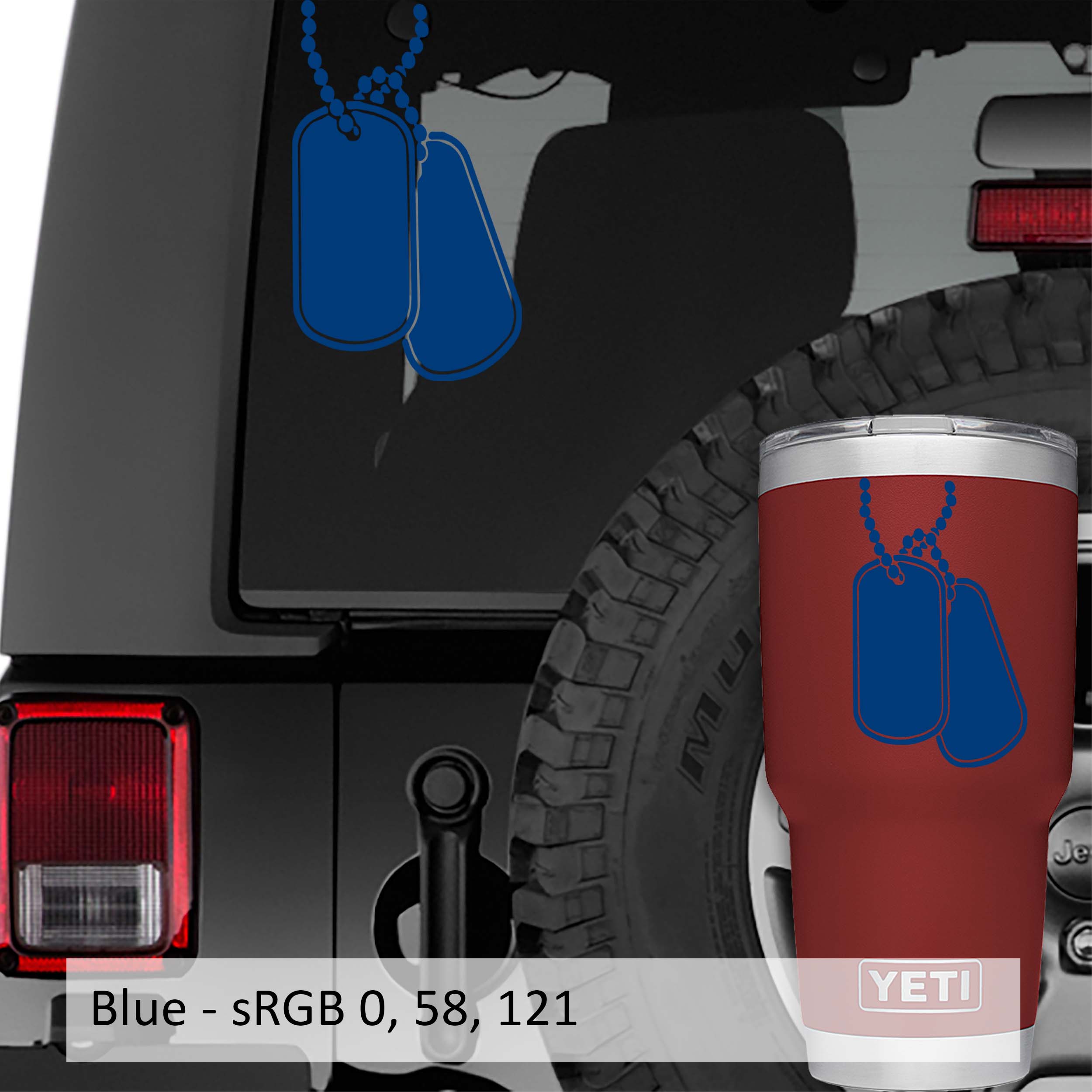 Military Dog Tags Vinyl Decal