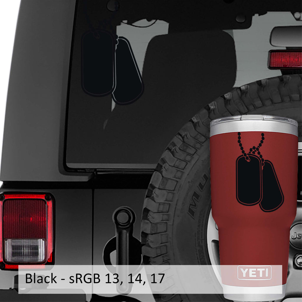 Military Dog Tags Vinyl Decal