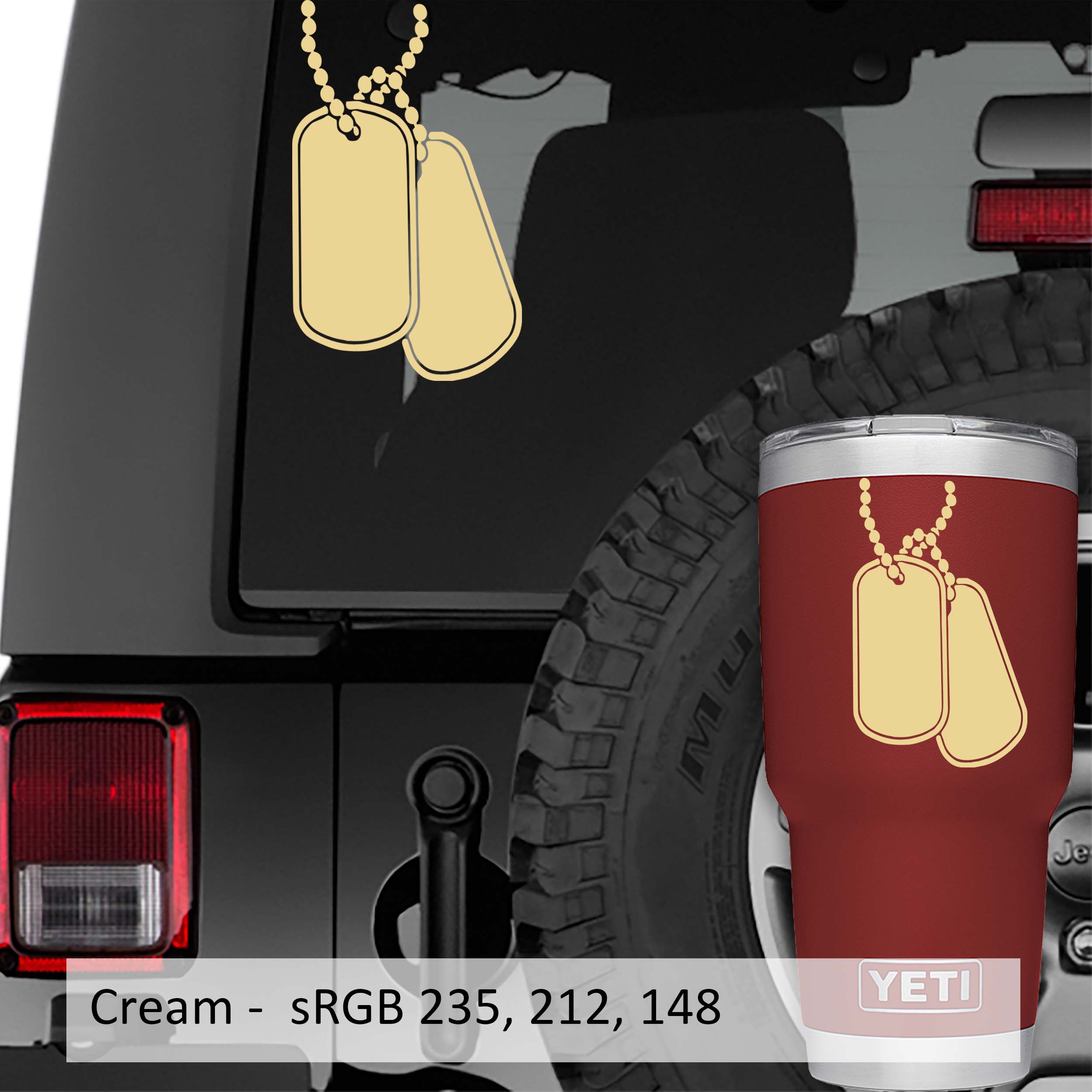 Military Dog Tags Vinyl Decal