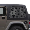 Dog Puppy Paw Print Window Decal Set - Fits Jeep Wrangler TJ Hardtop 1997 - 2006