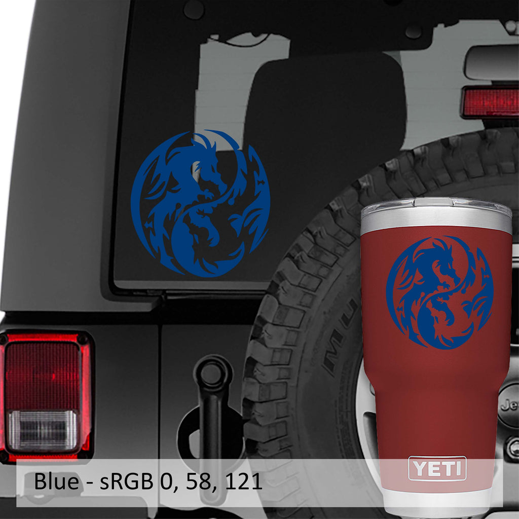 Dragon Yin Yang Symbol Vinyl Decal