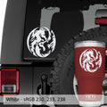Dragon Yin Yang Symbol Vinyl Decal