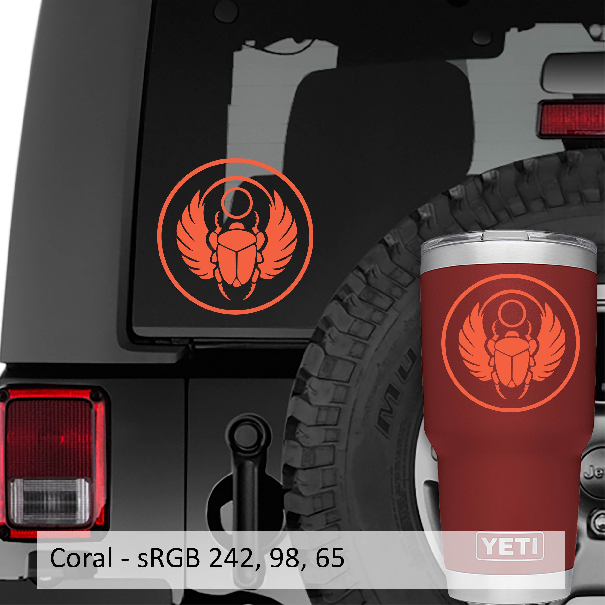 Egyptian Scarab Beetle Vinyl Decal Sticker