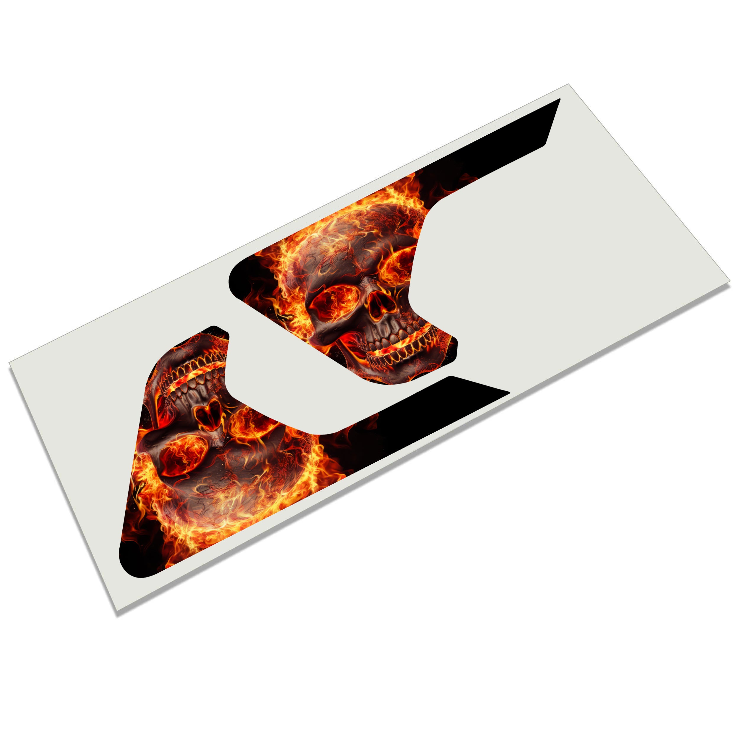 Flaming Skull 2pc Vinyl Fender Decal - Fits Jeep Wrangler JL/Jeep Gladiator JT 2018+