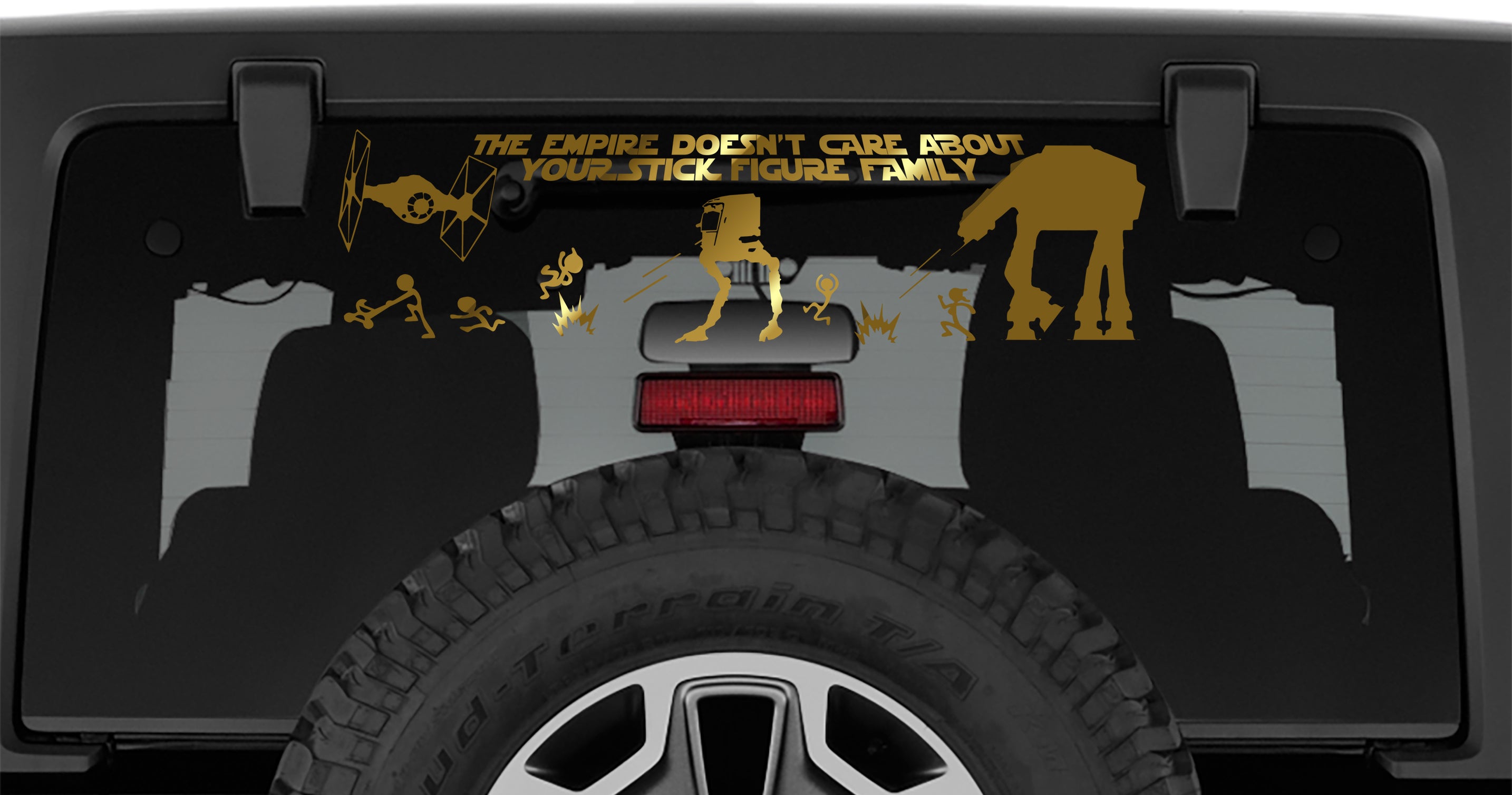 Full Sized The Empire Doesn't Care Your Stick Figure Family Decal