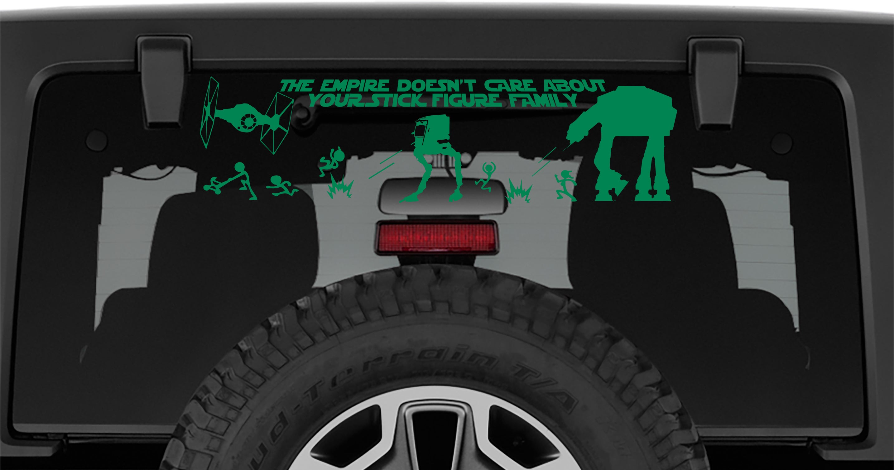 Full Sized The Empire Doesn't Care Your Stick Figure Family Decal