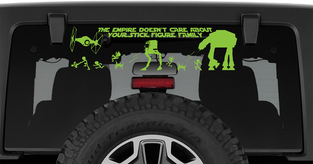 Full Sized The Empire Doesn't Care Your Stick Figure Family Decal
