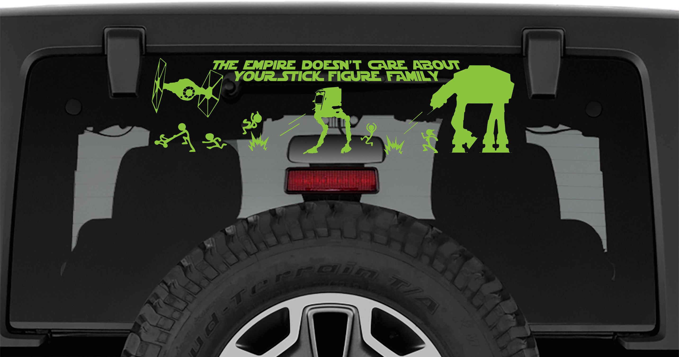 Full Sized The Empire Doesn't Care Your Stick Figure Family Decal