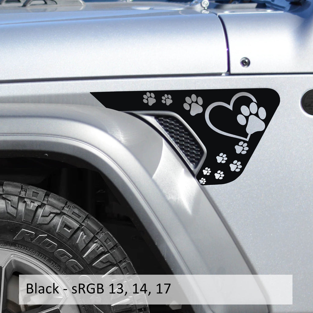 Fur Baby Love Vent Vinyl Decal - Fits Jeep Wrangler JL/Jeep Gladiator JT 2018 - 2023