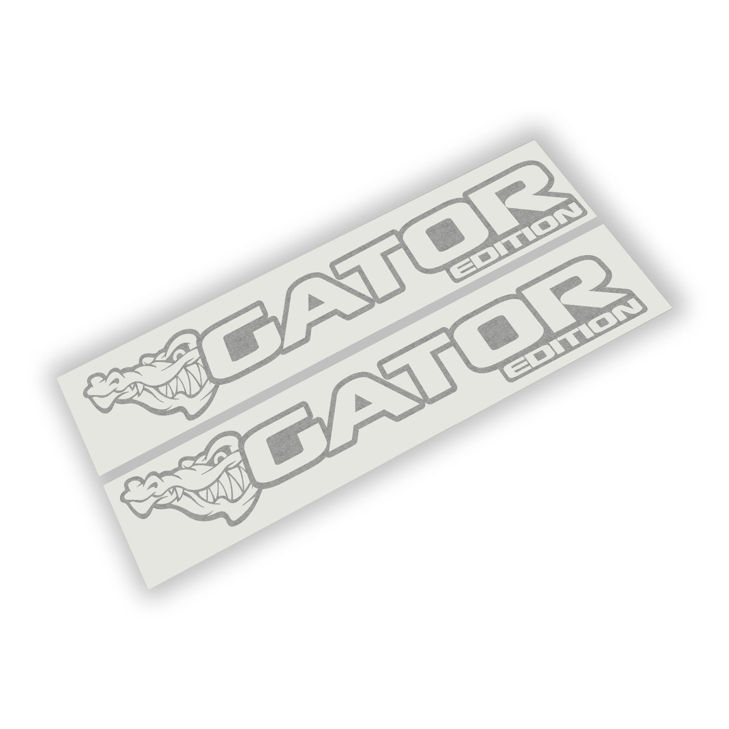 Gator Green Edition side hood decal pair featuring an alligator head graphic next to bold block lettering