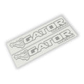 Gator Edition Jeep Wrangler JL Gladiator JT fender decal pair shown on side hood in matte black