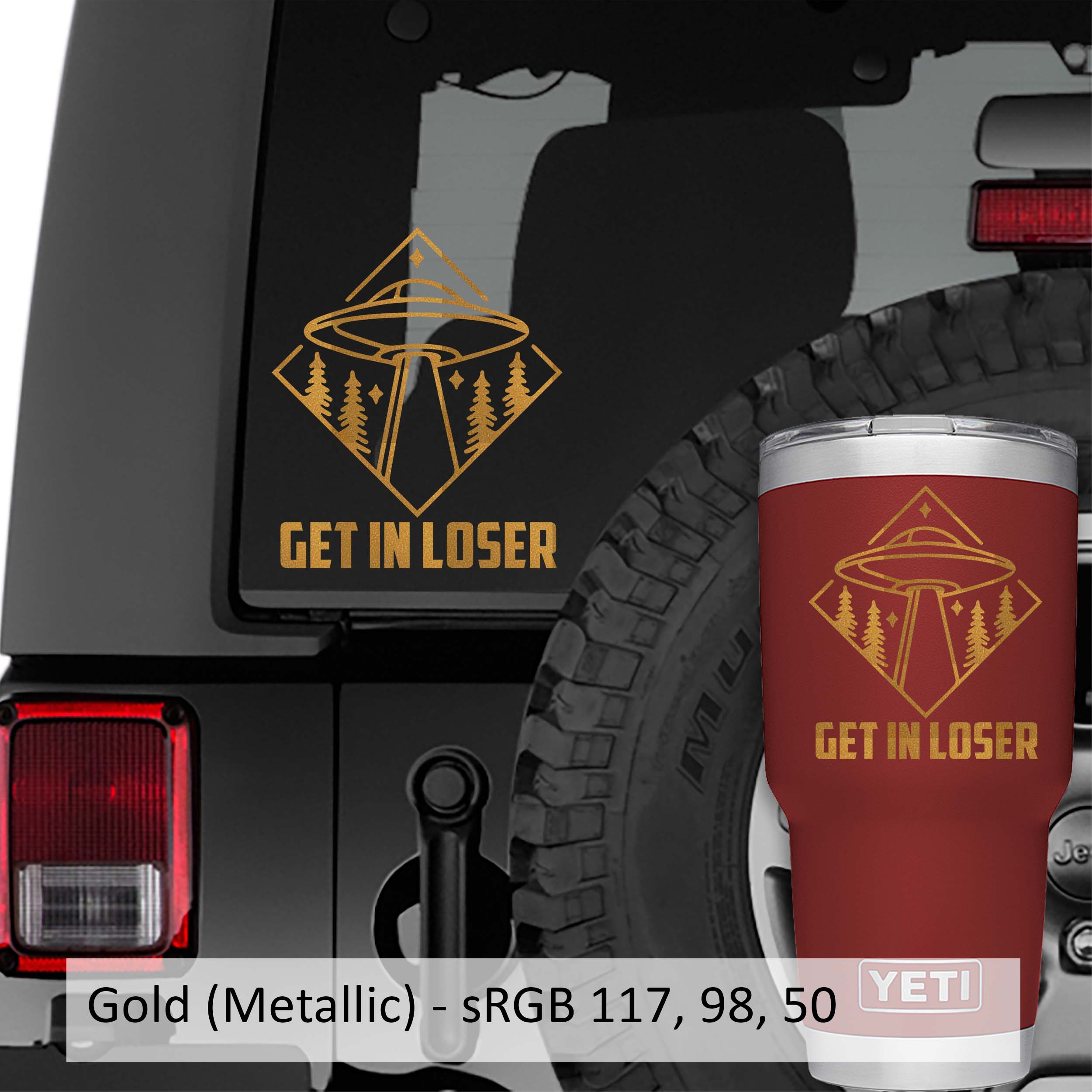 UFO Get In Loser Vinyl Decal