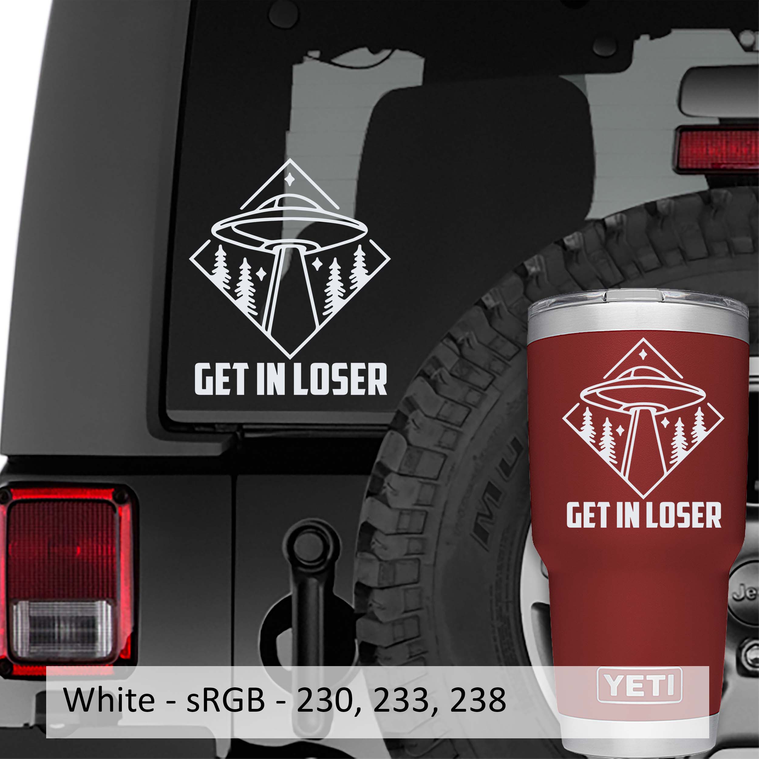 UFO Get In Loser Vinyl Decal